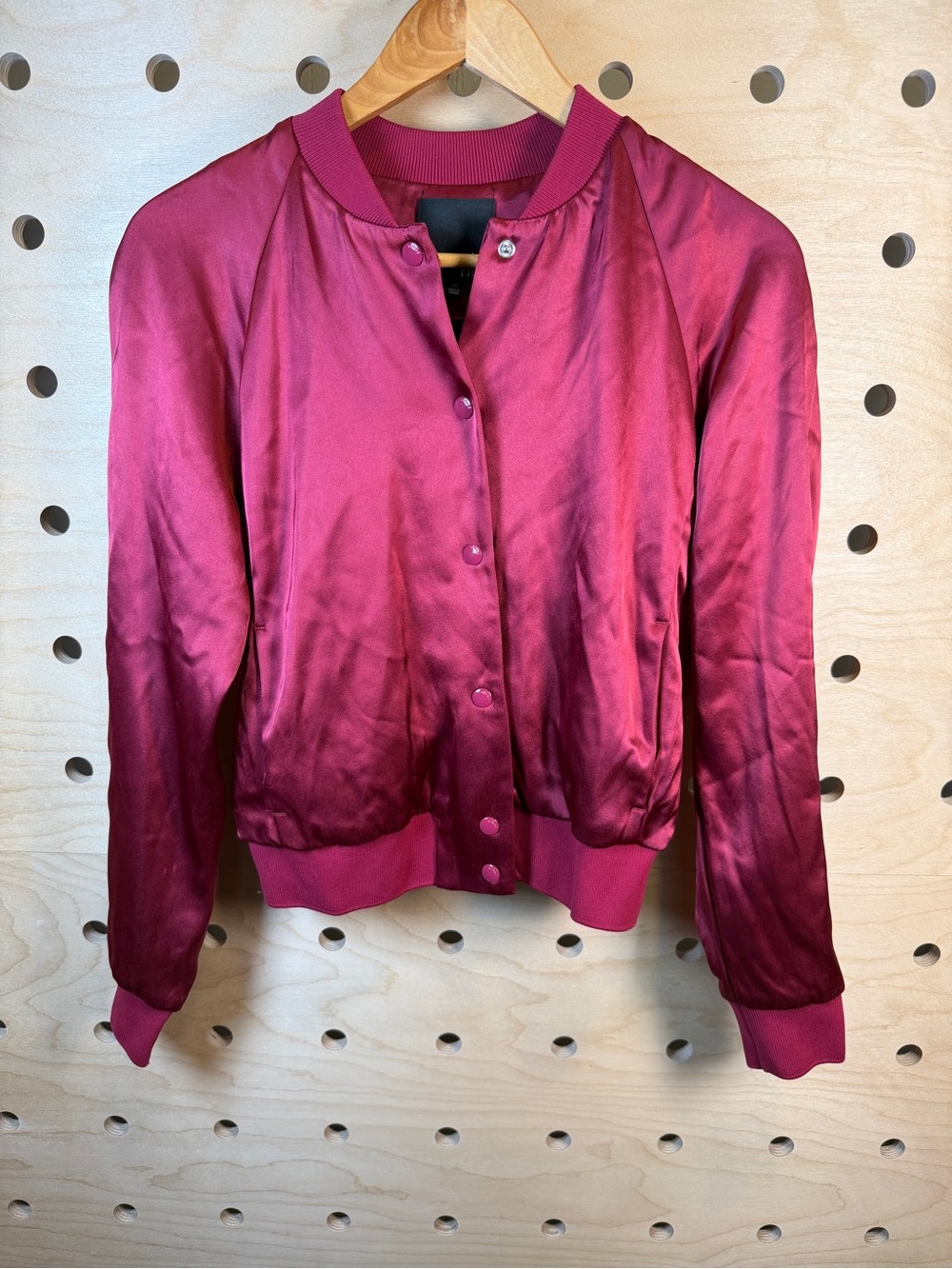 Wilfred Satin Bomber Jacket - Raspberry Wine
